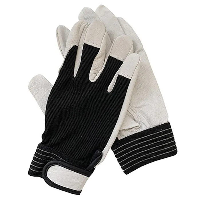 豚革クレスト手袋甲メリヤスマジック付き L