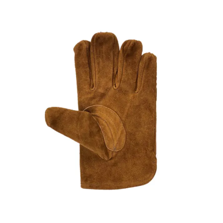 アウトドア牛革手袋 ブラウン L