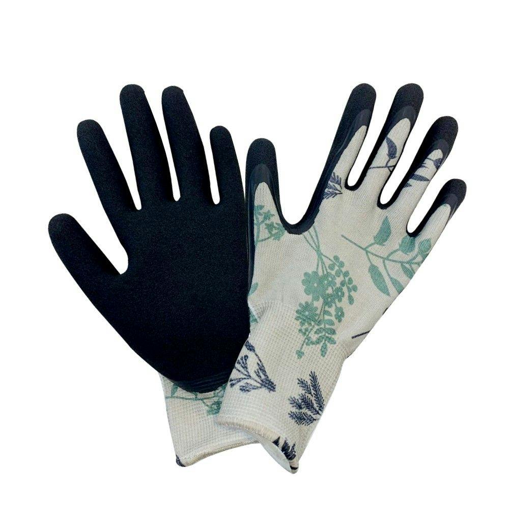 背抜き天然ゴムグローブ 花柄 L