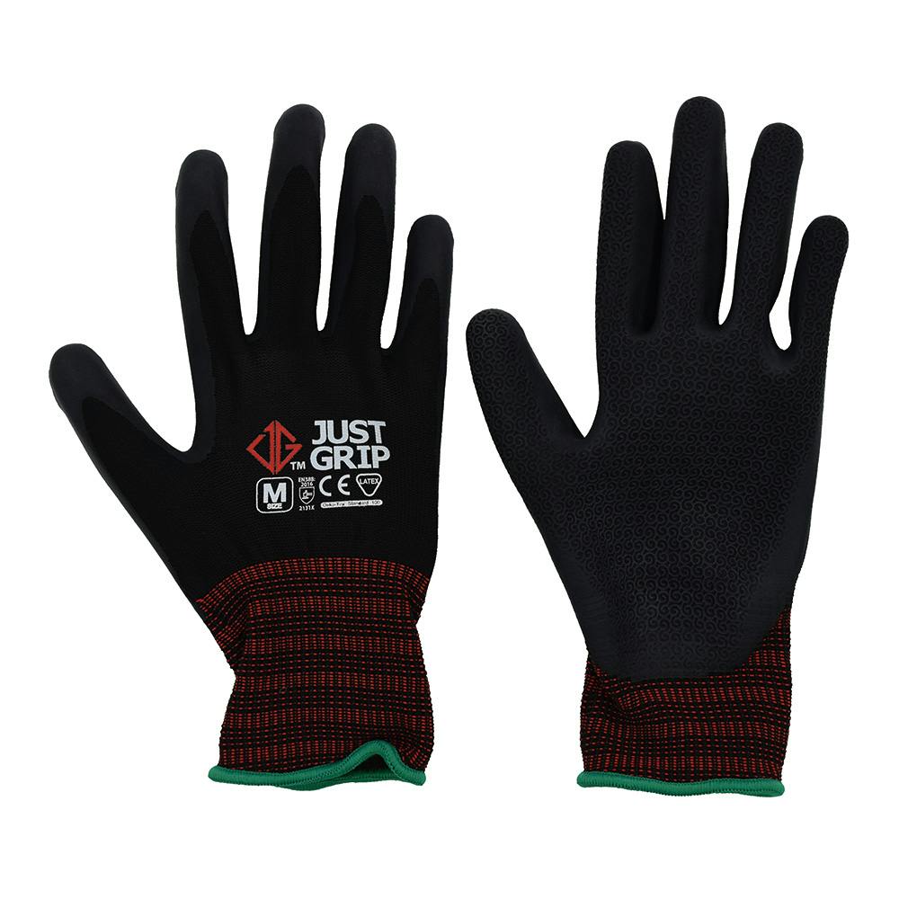 背抜き天然ゴム手袋 ブラック M 1双組