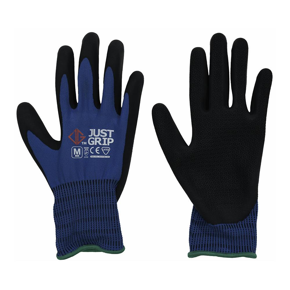 背抜き天然ゴム手袋 ネイビー M 1双組