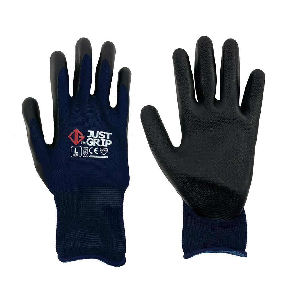 背抜き天然ゴム手袋 ネイビー L 1双組 | 作業着・作業服・安全靴 通販