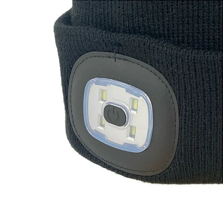 ライト付きニット帽子 TYPE-C充電式 フリーサイズ