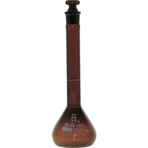 柴田科学 メスフラスコ カスタムA 茶褐色 50mL 026100-50 メスシリンダー 柴田科学 メスフラスコ カスタムA 茶褐色 50mL 026100-50 メスシリンダー