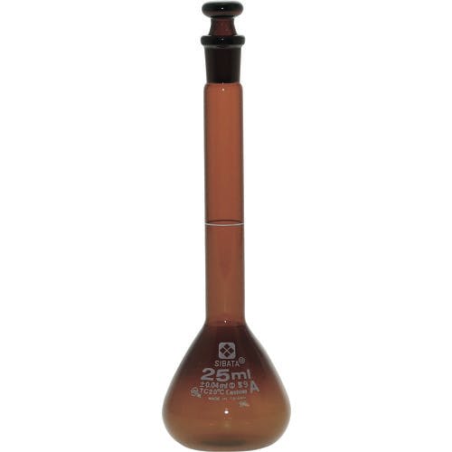 柴田科学 メスフラスコ カスタムA 茶褐色 25mL 026100-25 メスシリンダー 柴田科学 メスフラスコ カスタムA 茶褐色 25mL 026100-25 メスシリンダー
