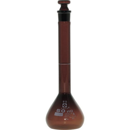 柴田科学 メスフラスコ スーパーグレード 茶褐色 50mL 020070-50 メスシリンダー 柴田科学 メスフラスコ スーパーグレード 茶褐色 50mL 020070-50 メスシリンダー