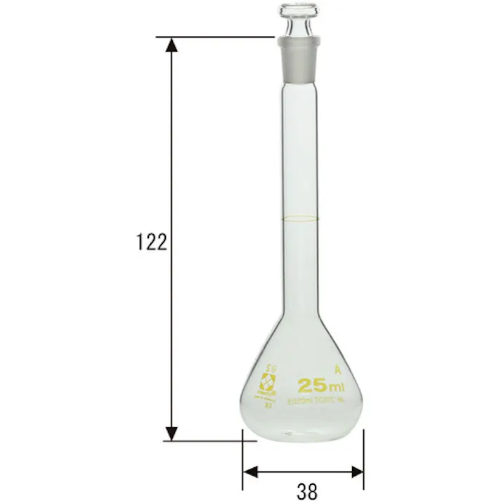 【CAINZ-DASH】柴田科学 メスフラスコ スーパーグレード 25mL 020060-25【別送品】