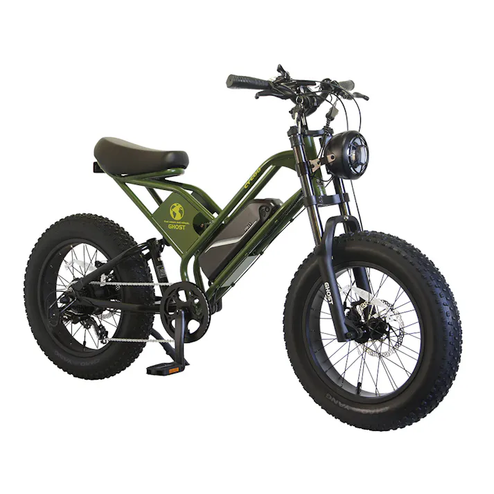 【自転車】電動アシスト自転車 CYCOO ゴースト GHOST 20インチ 外装7段 マットカーキ