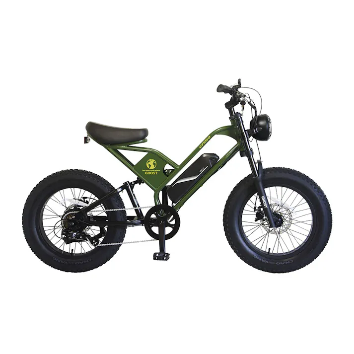 【自転車】電動アシスト自転車 CYCOO ゴースト GHOST 20インチ 外装7段 マットカーキ