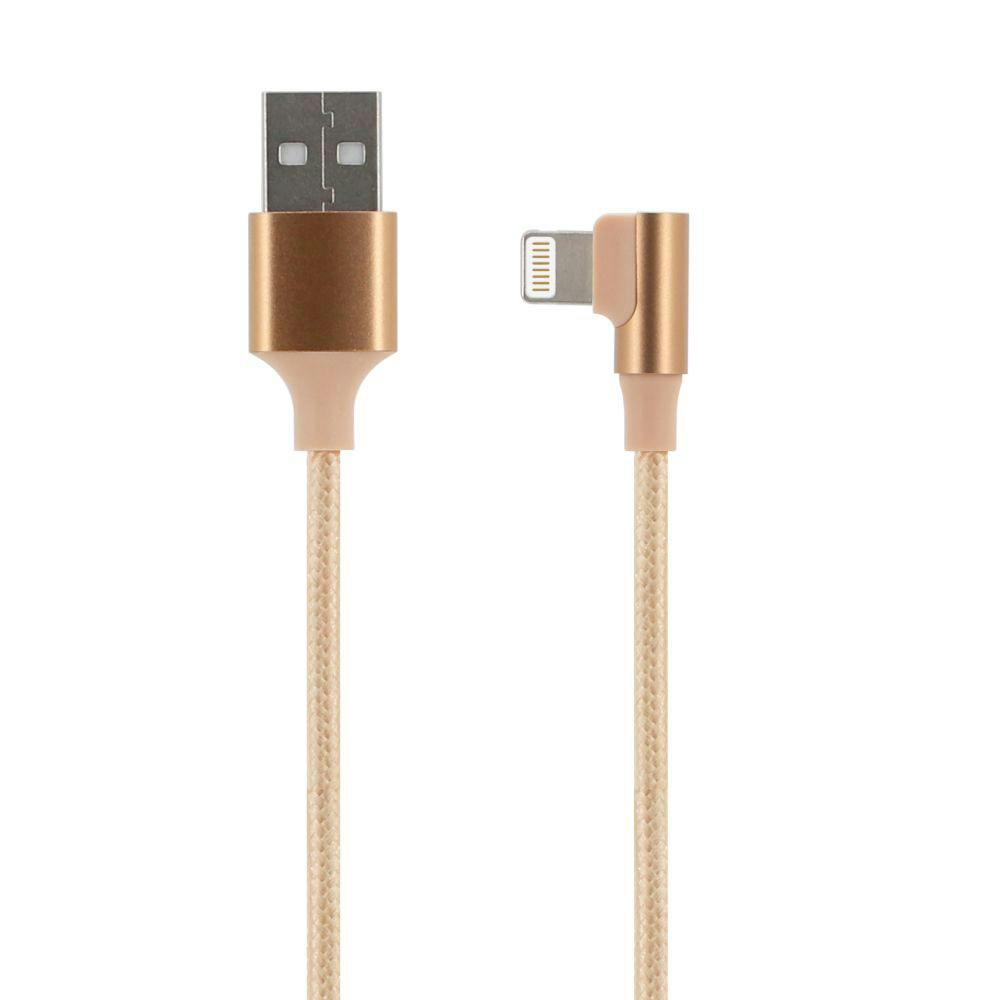 L型Lightning To Type-Aケーブル 10W 15cm サーモンベージュ