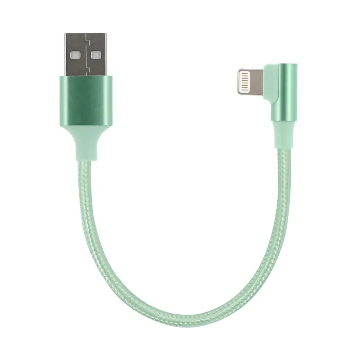 L型Lightning To Type-Aケーブル 10W 15cm セージグリーン