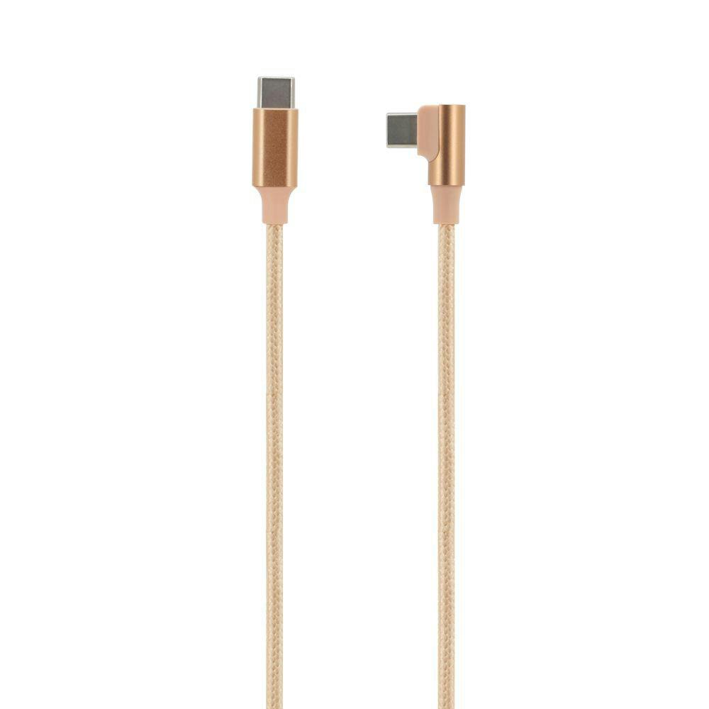 L型Type-C To Type-Cケーブル 60W 2m サーモンベージュ