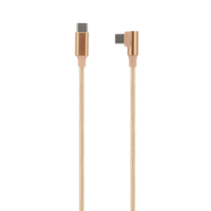L型Type-C To Type-Cケーブル 60W 2m サーモンベージュ