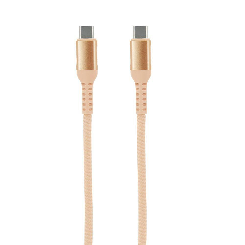 PDケーブル Type-C to Type-C 120W 15cm サーモンベージュ