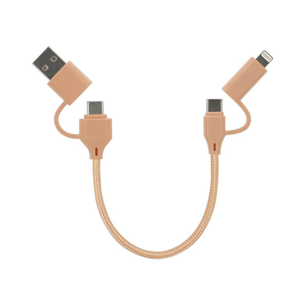 4in1ケーブル 15cm サーモンベージュ