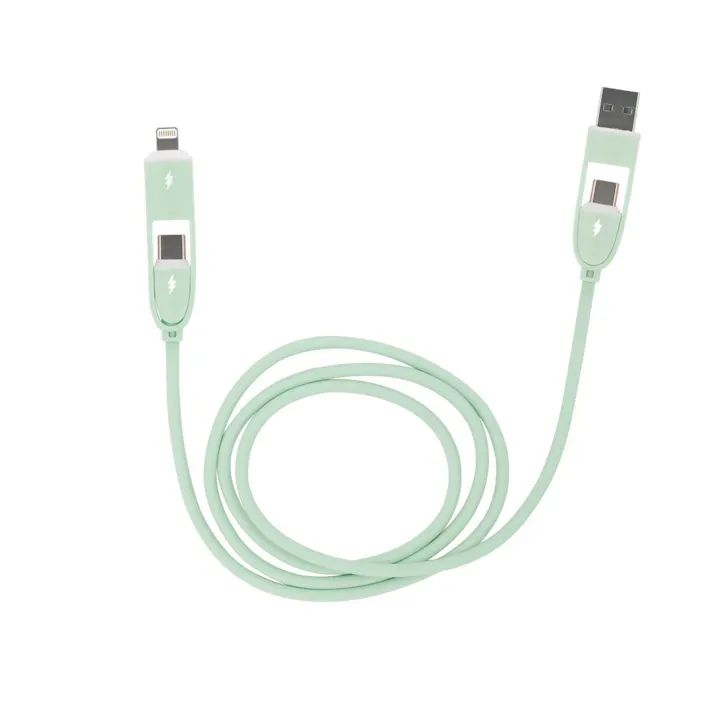 4in1シリコンケーブル 1m セージグリーン