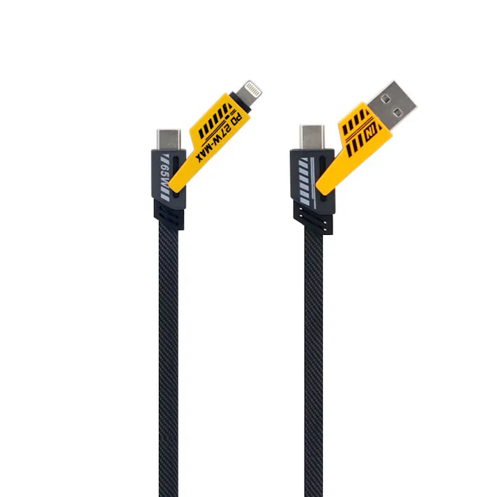 4in1ケーブル 15cm ブラック/イエロー