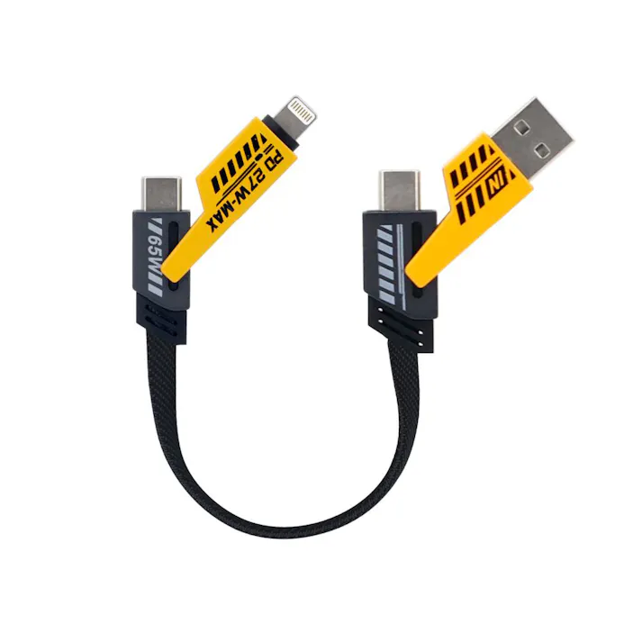 4in1ケーブル 15cm ブラック/イエロー