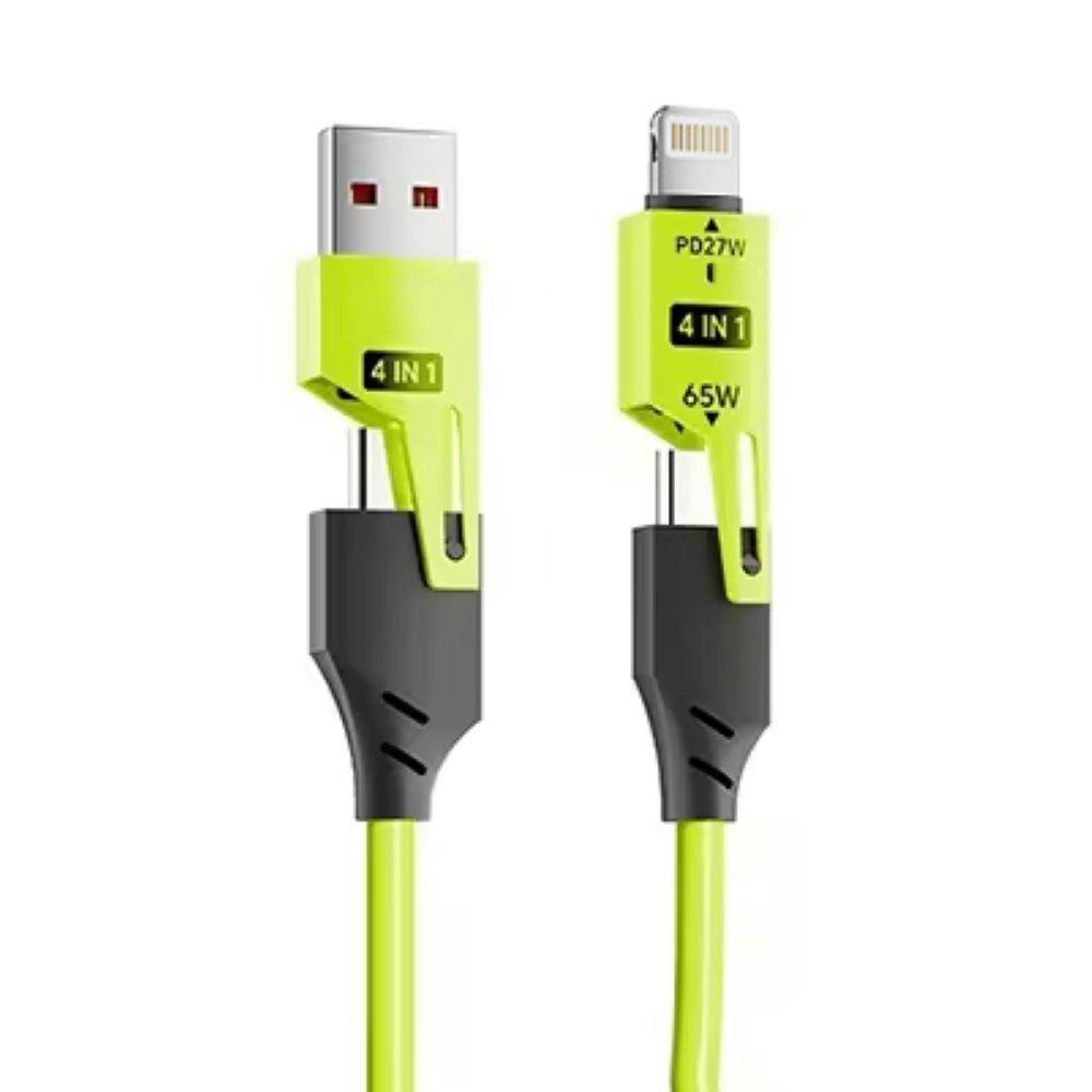 4in1 USB伸縮ケーブル グリーン