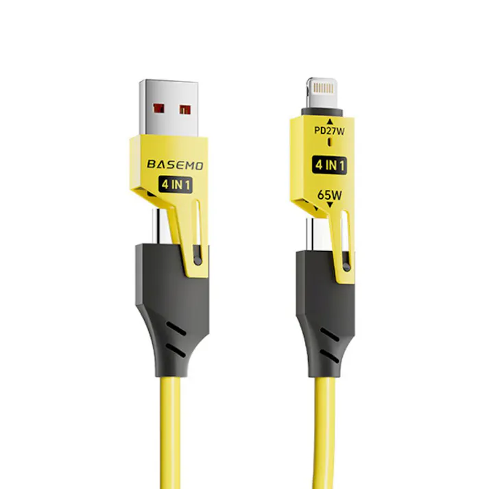 4in1 USB伸縮ケーブル イエロー