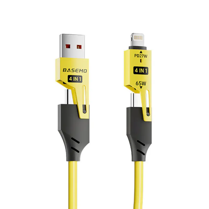 4in1 USB伸縮ケーブル イエロー