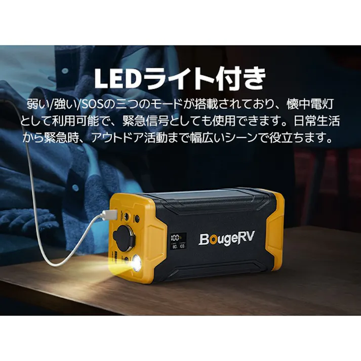 BougeRV 車載冷蔵庫用ポータブル電源 バッテリー220Wh