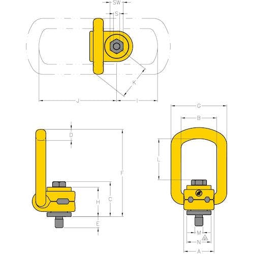 YOKE リフティングポイント M42X4.5X72 8t ( 8-211-100 ) YOKE社-