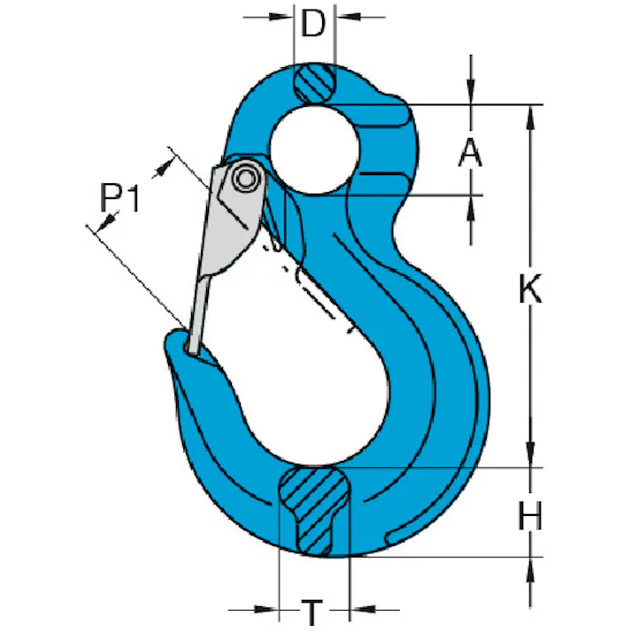 【CAINZ-DASH】YOKE社 G-100 ラッチ付きスリングフック(アイタイプ) 1.1T X-044/S-06【別送品】