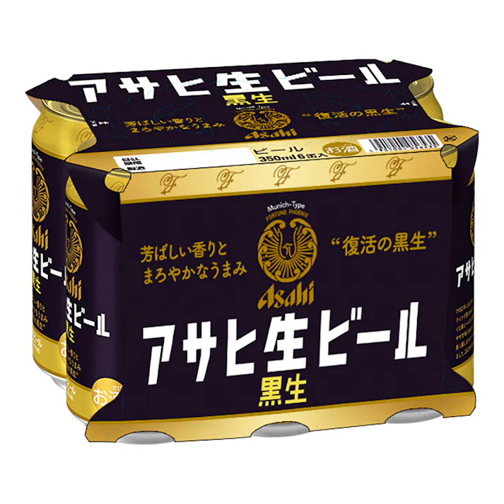 アサヒ 生ビール黒生缶 350ml×6本