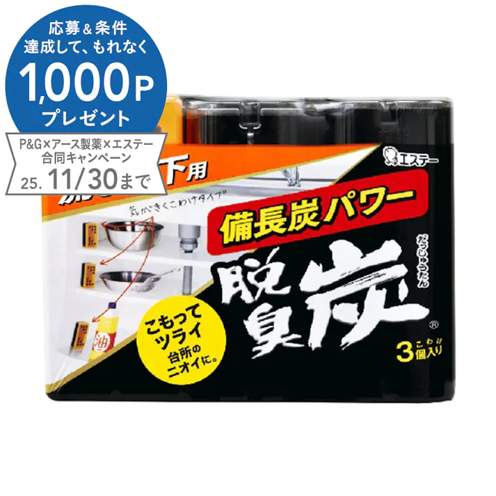 エステー 脱臭炭 こわけ キッチン・流しの下用 55g×3個
