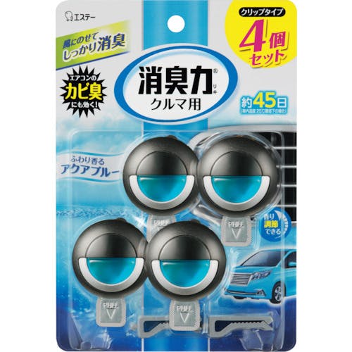 エステー クルマの消臭力 クリップタイプ 4個セット アクアブルー ST12874 消臭剤 エステー クルマの消臭力 クリップタイプ 4個セット アクアブルー ST12874 消臭剤