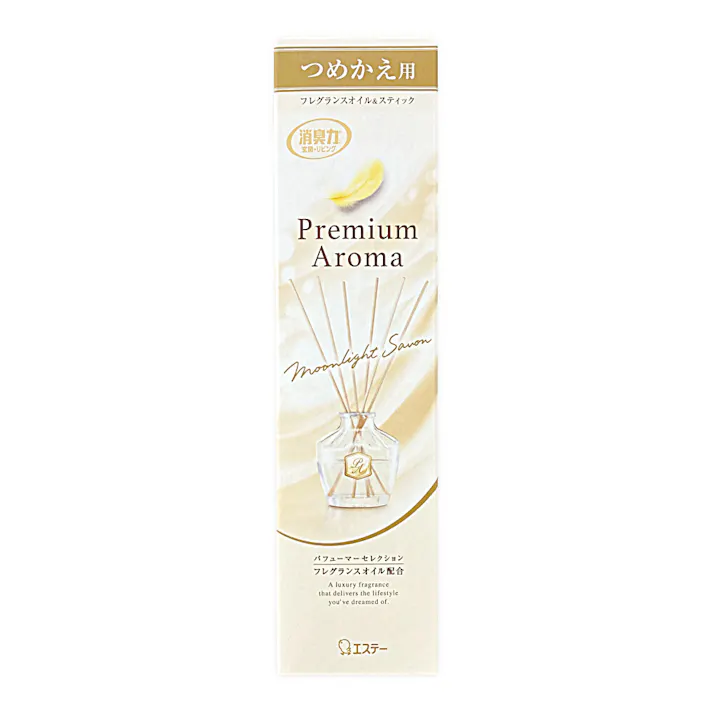 エステー 消臭力 プレミアムアロマ 玄関・リビング用 スティック ムーンライトシャボン 詰替 50ml