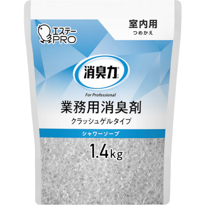 【CAINZ-DASH】エステー 消臭力 業務用 クラッシュゲル 室内用 詰替 1.4kg シャワーソープ ST130443【別送品】