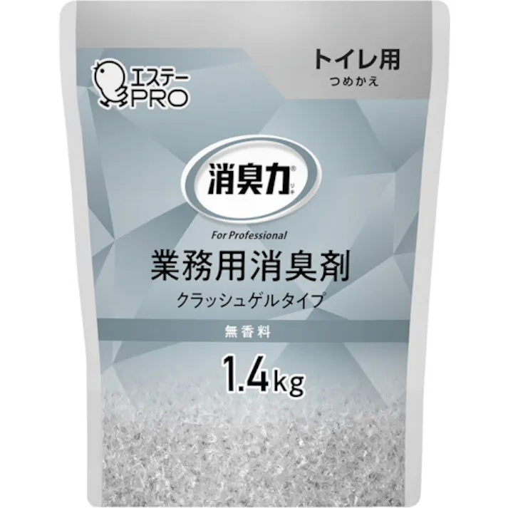 【CAINZ-DASH】エステー 消臭力 業務用 クラッシュゲル トイレ用 詰替 1.4kg 無香料 ST130450【別送品】
