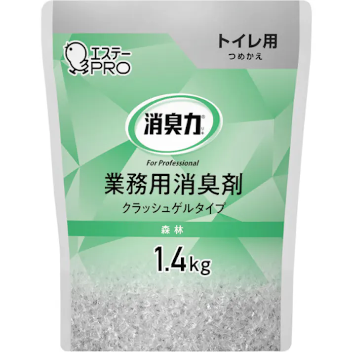 【CAINZ-DASH】エステー 消臭力 業務用 クラッシュゲル トイレ用 詰替 1.4kg 森林 ST130467【別送品】