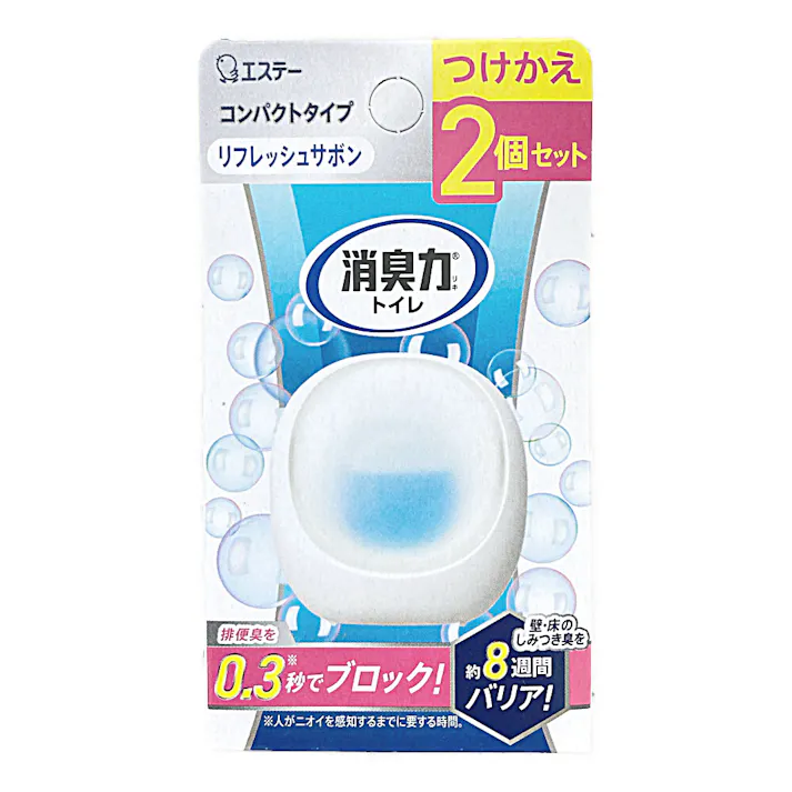 エステー 消臭力コンパクト トイレ用 つけかえ2個パック リフレッシュサボン