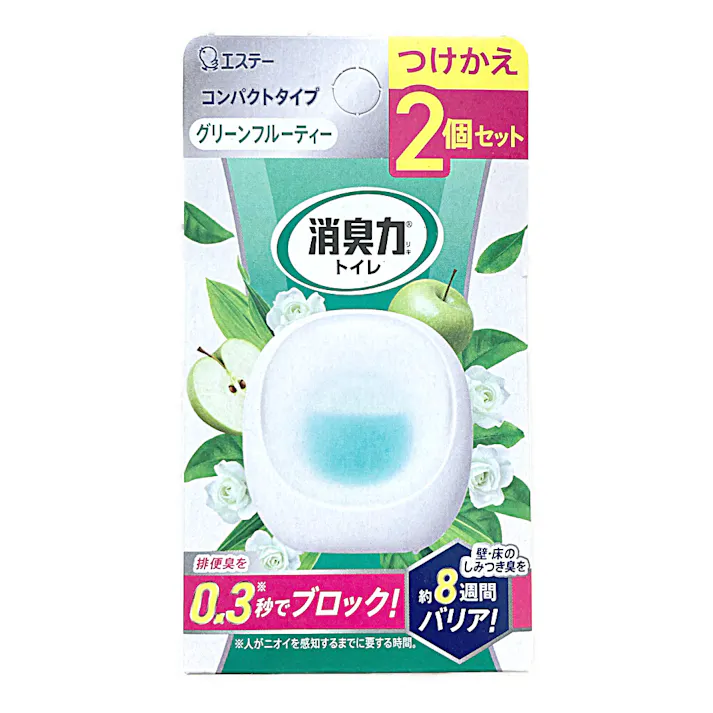 エステー 消臭力コンパクト トイレ用 つけかえ2個パック グリーンフルーティ