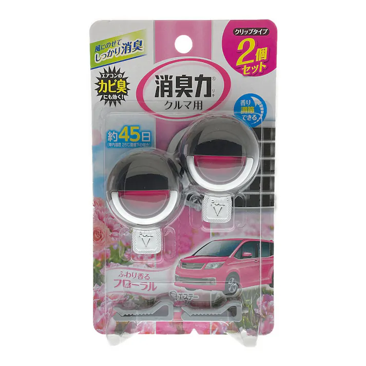 エステー クルマの消臭力 クルマ用 クリップタイプ フローラル ST16033 2個セット
