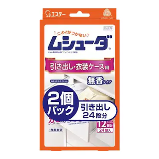 エステー ムシューダ 引き出し・衣装ケース用 無香タイプ 24個入×2個パック