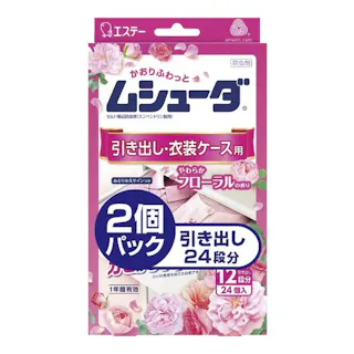 エステー ムシューダ 引き出し・衣装ケース用 やわらかフローラルの香り 24個入×2個パック