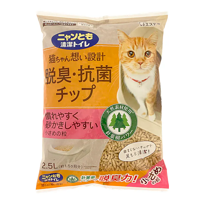 ニャンとも清潔トイレ 脱臭・抗菌チップ 小さめ粒 2.5L