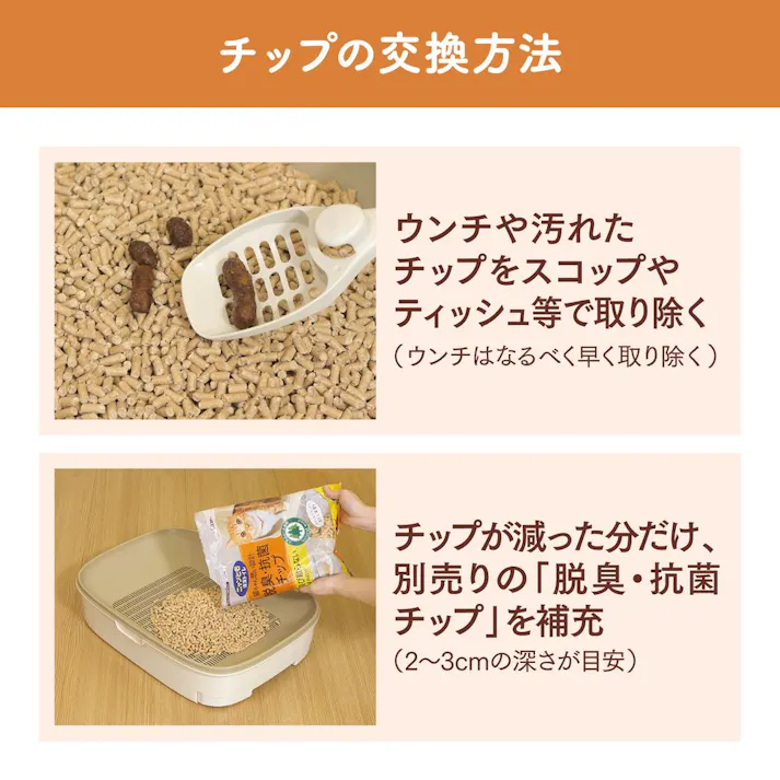 【ケース販売】ニャンとも清潔トイレ チップ 大きめの粒 4.4L×4個入