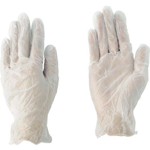 エステー ビニール使いきり手袋 粉つき モデルローブ 半透明 L No.930