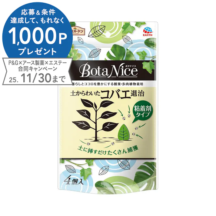アース BotaNice 土からわいたコバエ退治 粘着剤タイプ 4個入