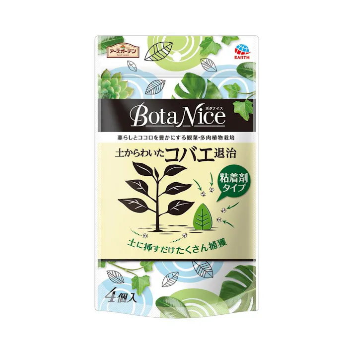 アース BotaNice 土からわいたコバエ退治 粘着剤タイプ 4個入