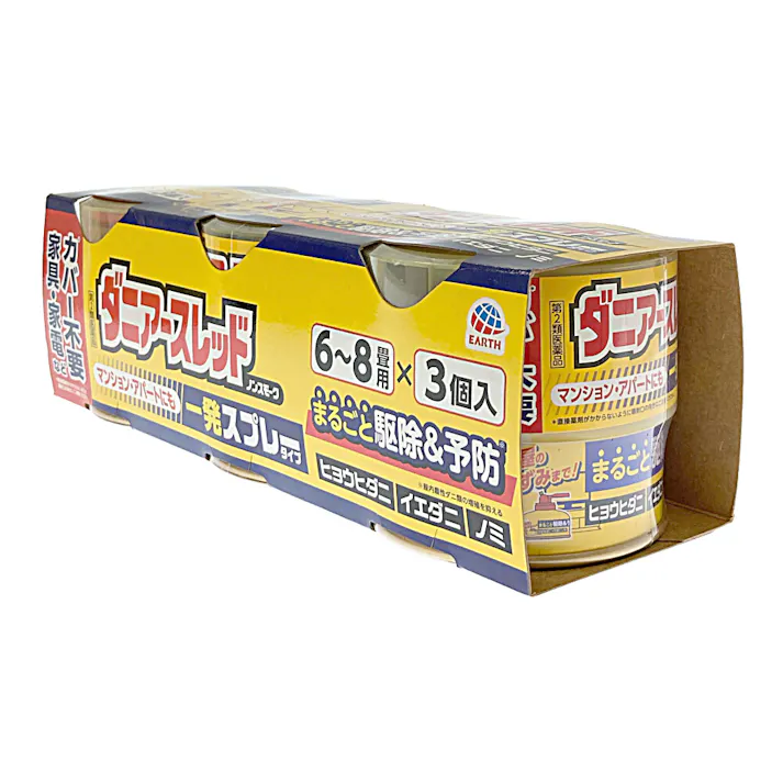 【店舗限定】第2類医薬品 アース製薬 ダニアースレッドノンスモーク 6~8畳用 66.7ml×3個