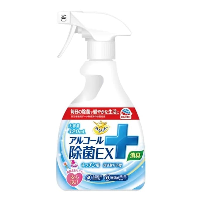 アース製薬 らくハピ アルコール除菌EX 本体 420ml