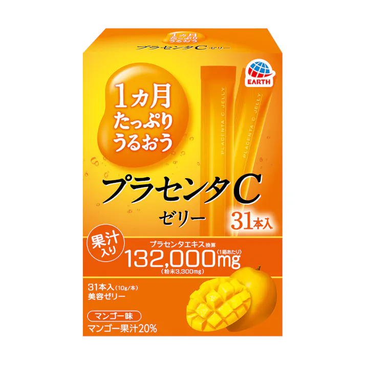 アース製薬 1ヵ月たっぷりうるおう プラセンタCゼリー マンゴー味 10g×31本