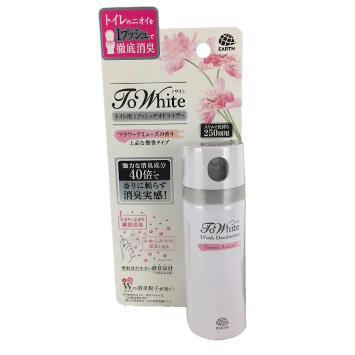 アース製薬 ToWhite トワイト トイレ用 1プッシュデオドライザー フラワーアミューズの香り(販売終了)