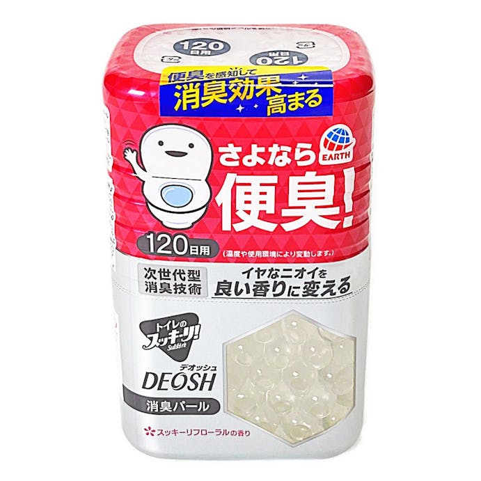 アース製薬 トイレのスッキーリ!DEOSH 消臭パール スッキーリフローラルの香り 230g